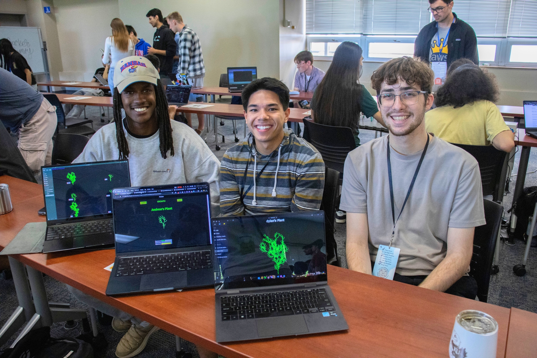 University of Kansas students at the KU Engineering Hackathon event.
