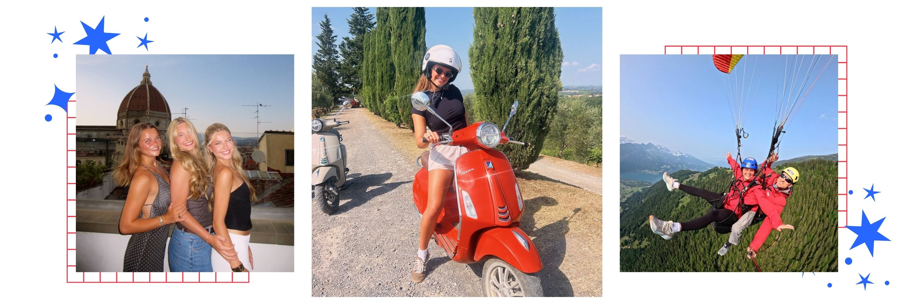 A photo collage of University of Kansas marketing student Maren Rapp on a study abroad summer in Italy.