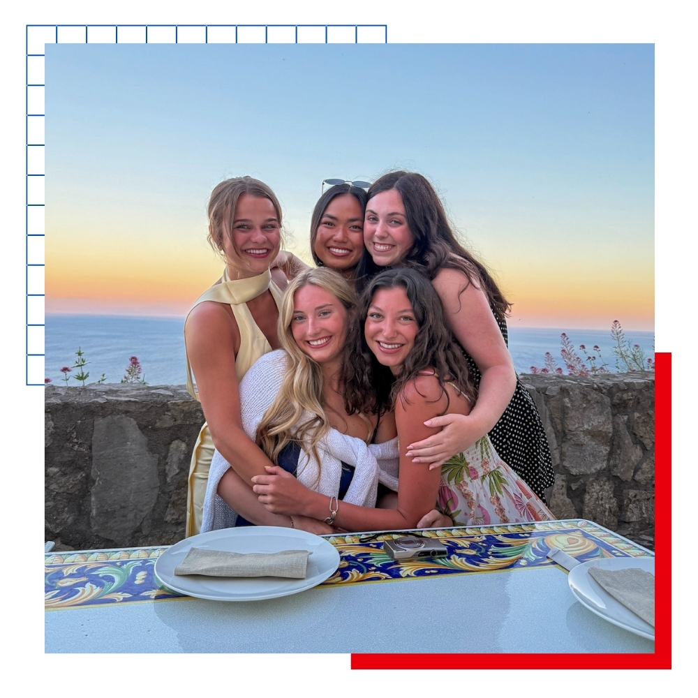 Five University of Kansas students on a study abroad trip in Sorrento