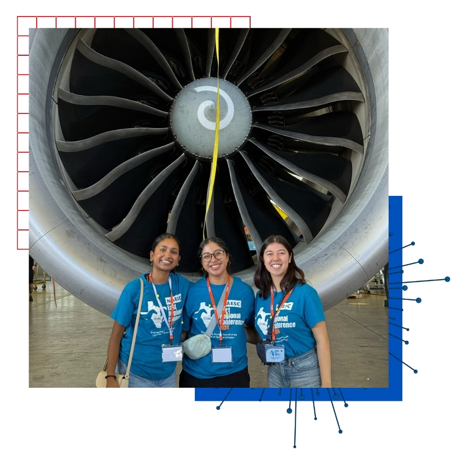 University of Kansas student Alice Mungamuri with friends at a School of Engineering event. 