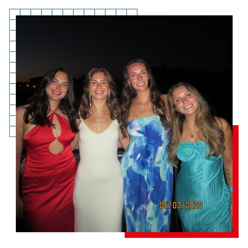 University of Kansas student Sarah Forey and friends at a sorority formal event.