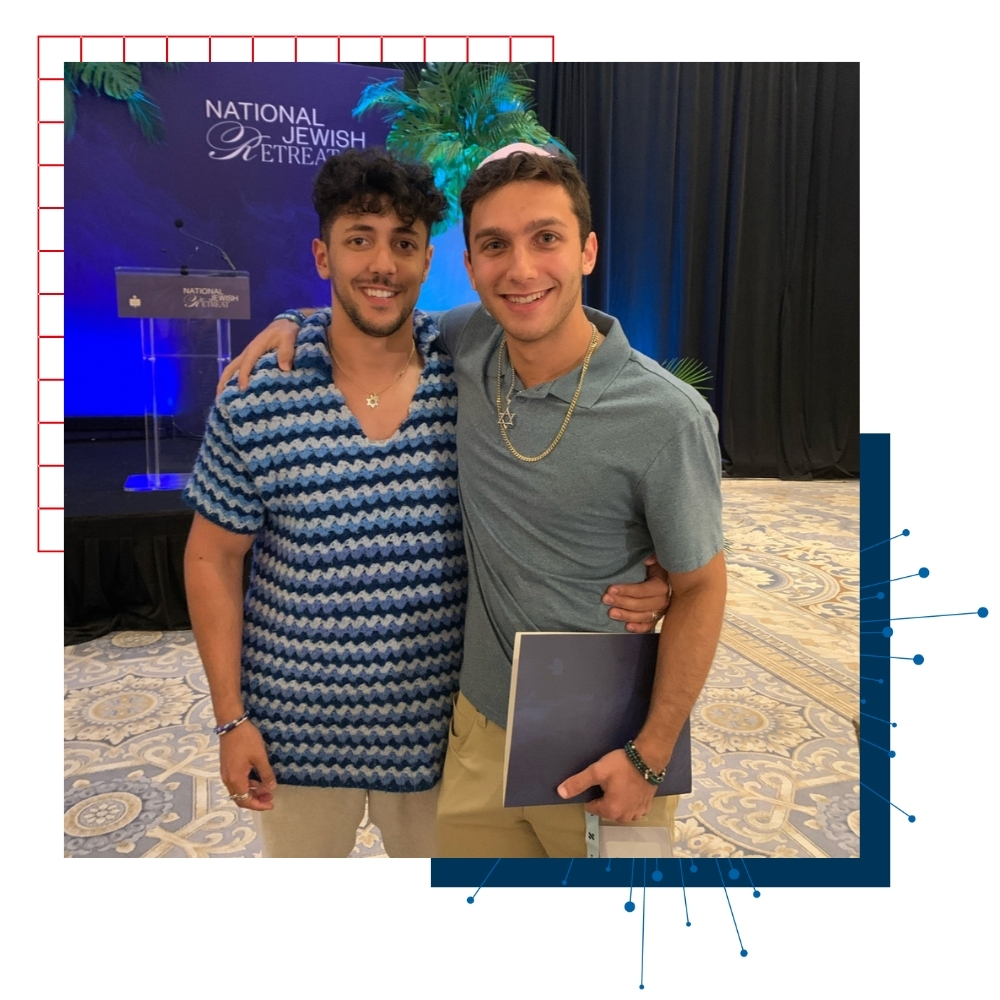University of Kansas student ambassador Charles Lachman at a Jewish event with a friend