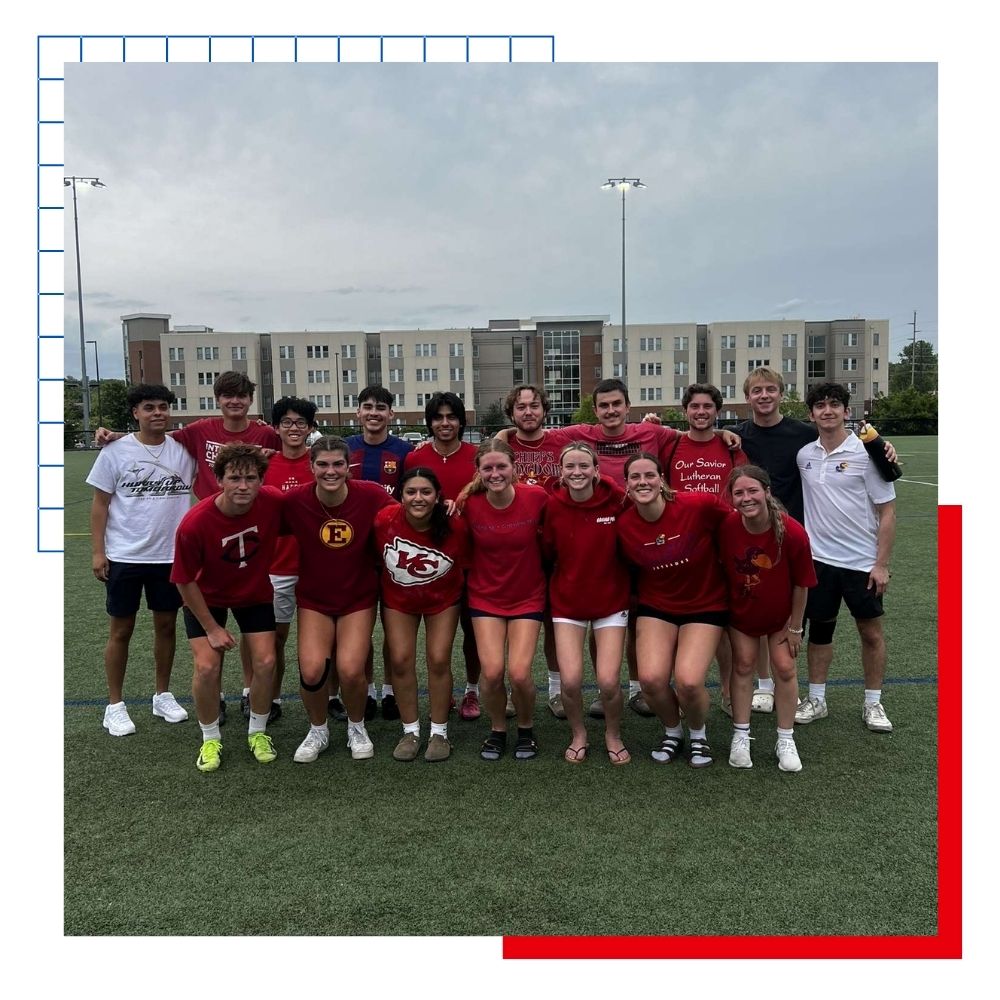 University of Kansas student from Chicago, Reagan Cherwin, and her team at an intramural sports event.