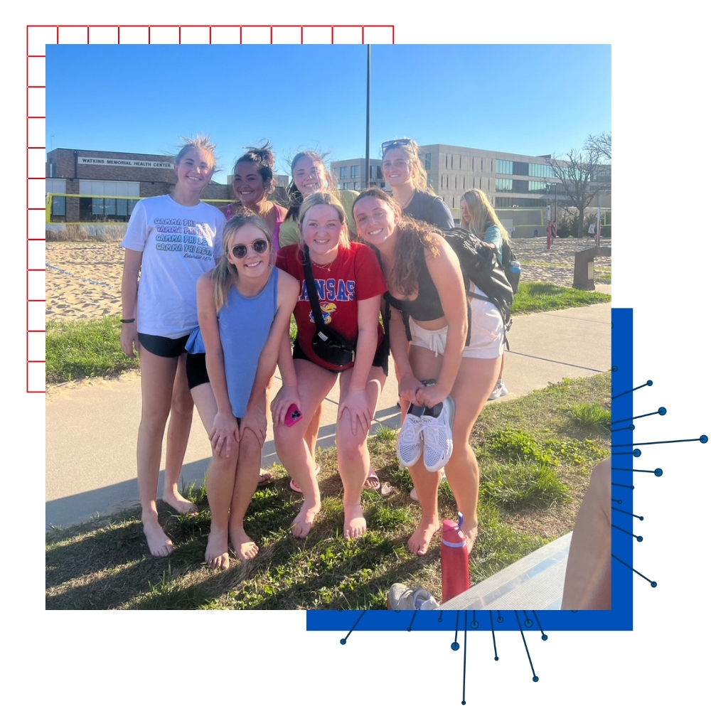 University of Kansas students on campus for an event.