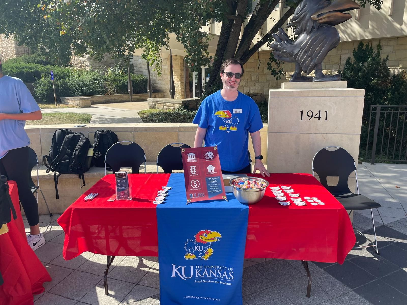University of Kansas International Alumnus Bander Almohammadi’s KU Law at a tabling event on campus