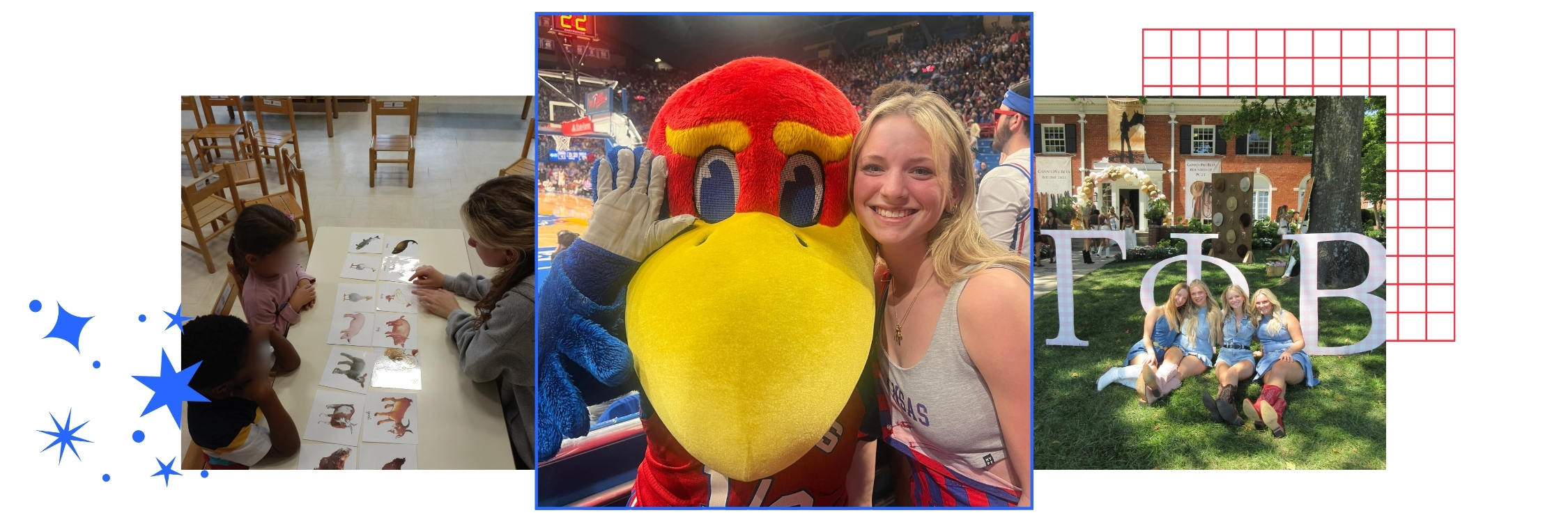A photo collage featuring University of Kansas student Reagan Cherwin.