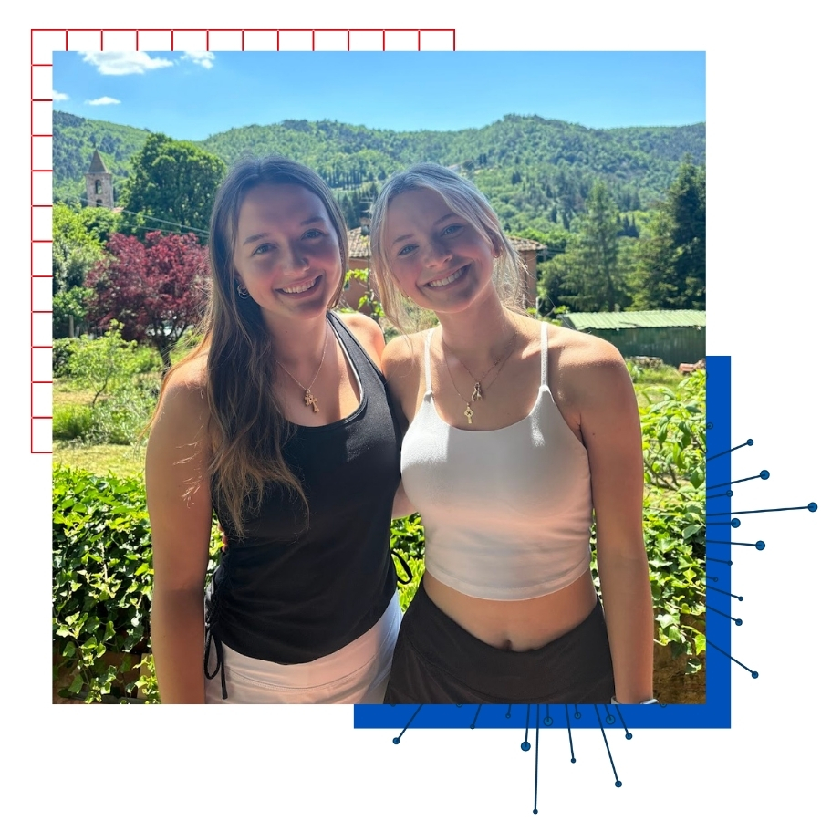University of Kansas student Reagan Cherwin poses with a friend during a study abroad trip to Italy.