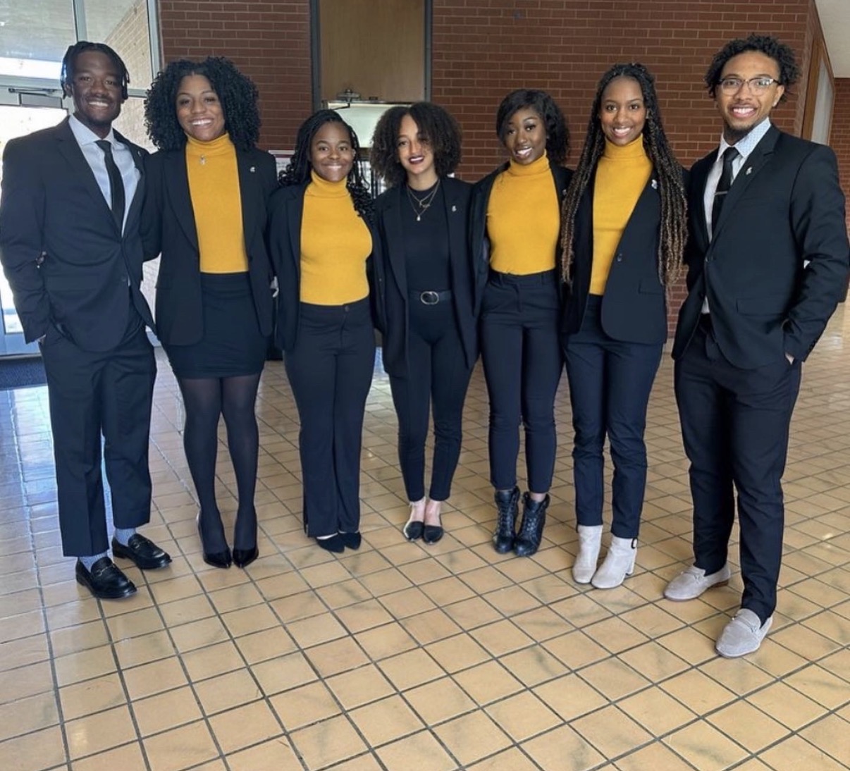 Javen Betts and a group of friends during his time serving as KU Black Student Union president, attending the annual Big XII Black Student Government conference.