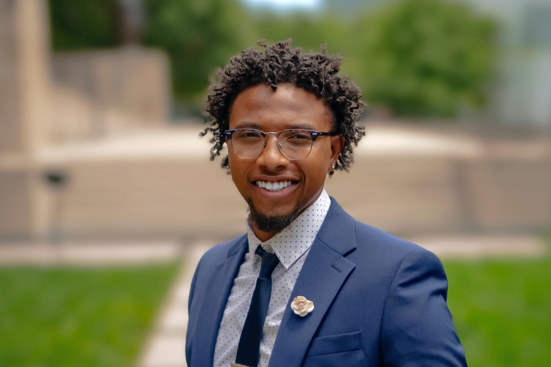 University of Kansas School of Education and Human Sciences alumni Javen Betts poses for a portrait. 