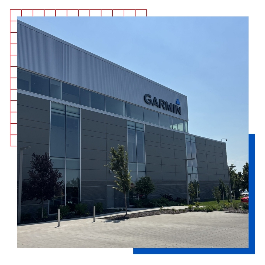An image of the outside of Garmin, a Kansas City business where KU Supply Chain Management major Drake Schotland worked as an intern and accepted a full-time role after graduation.