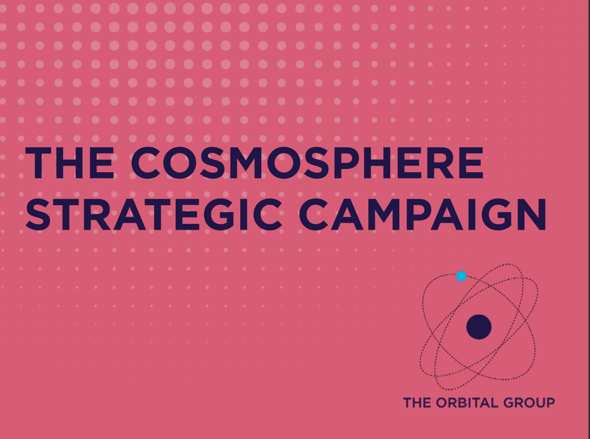 A graphic image with "The Cosmosphere Strategic Campaign" across the center.