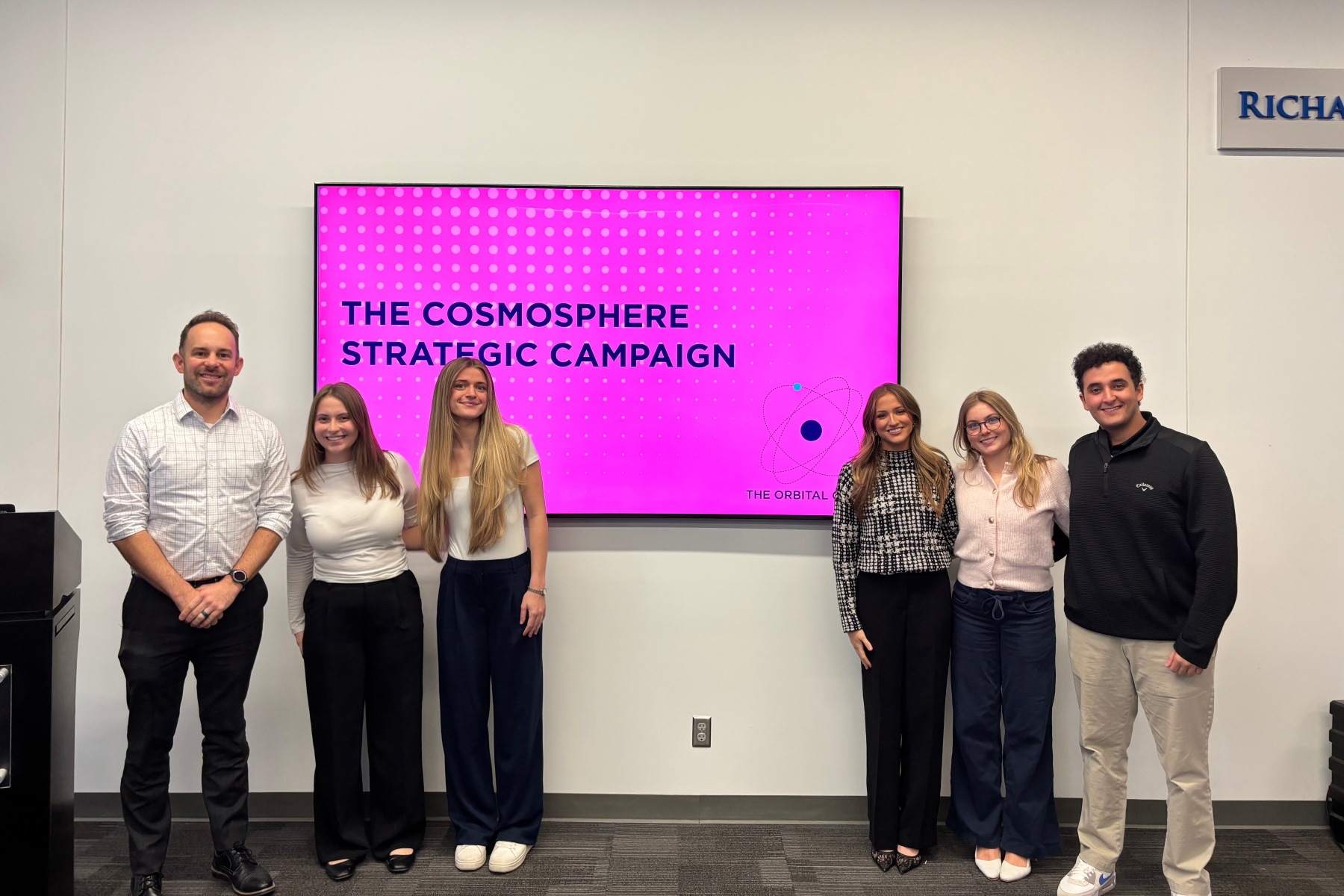 A group of KU students present their digital marketing capstone campaign at the Cosmosphere in Hutchinson, Kansas.