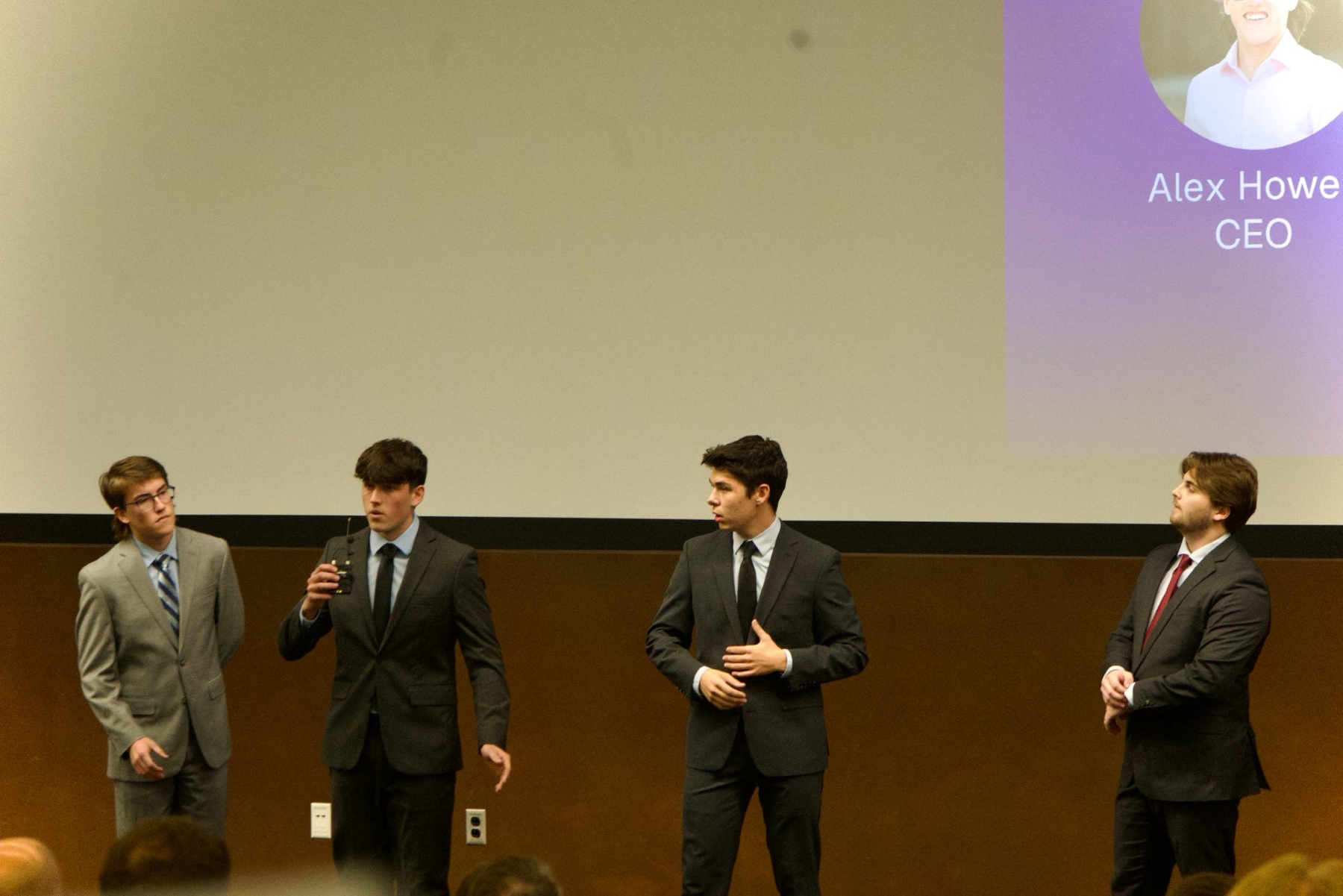 University of Kansas students, including Charlie Erker, participate in the Kirkendall Ideation Challenge with the KU School of Business.