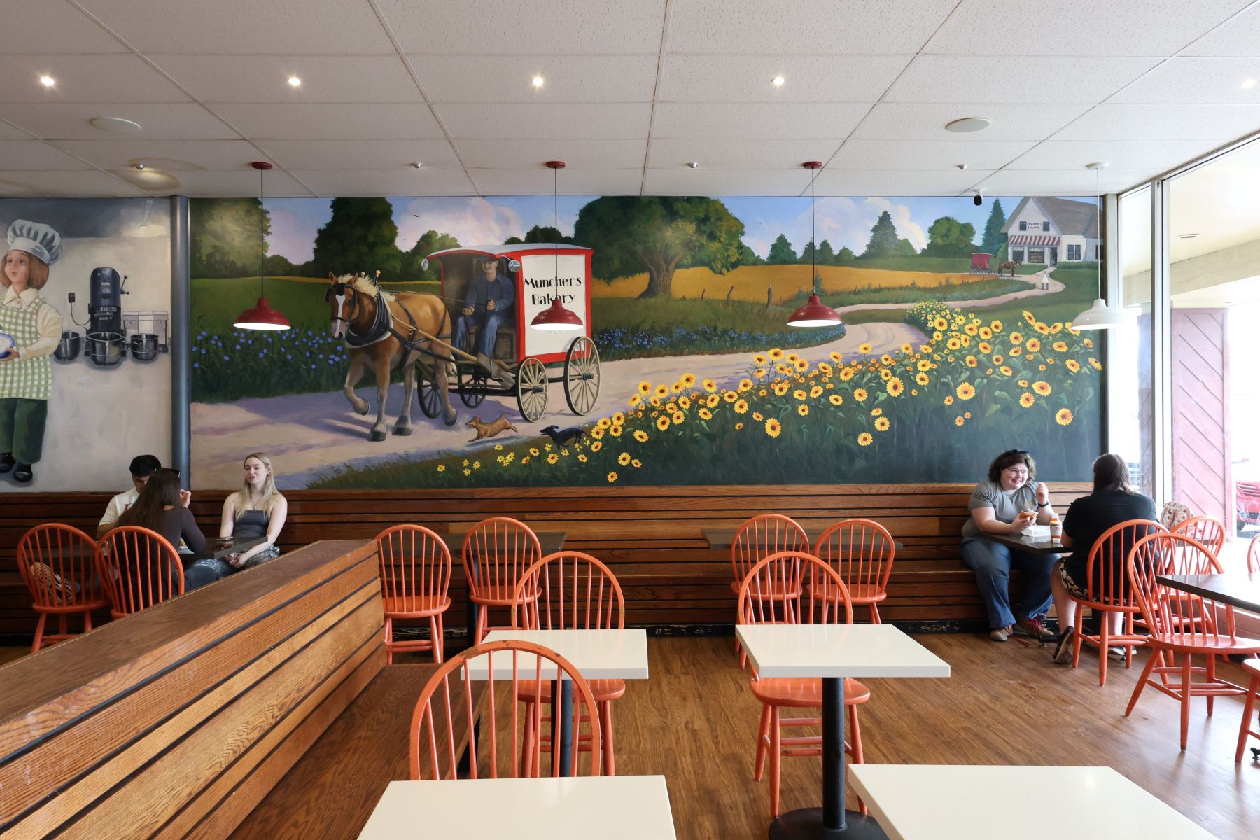 An interior shot of the inside of Muncher's Bakery, a KU student favorite spot for treats and studying.