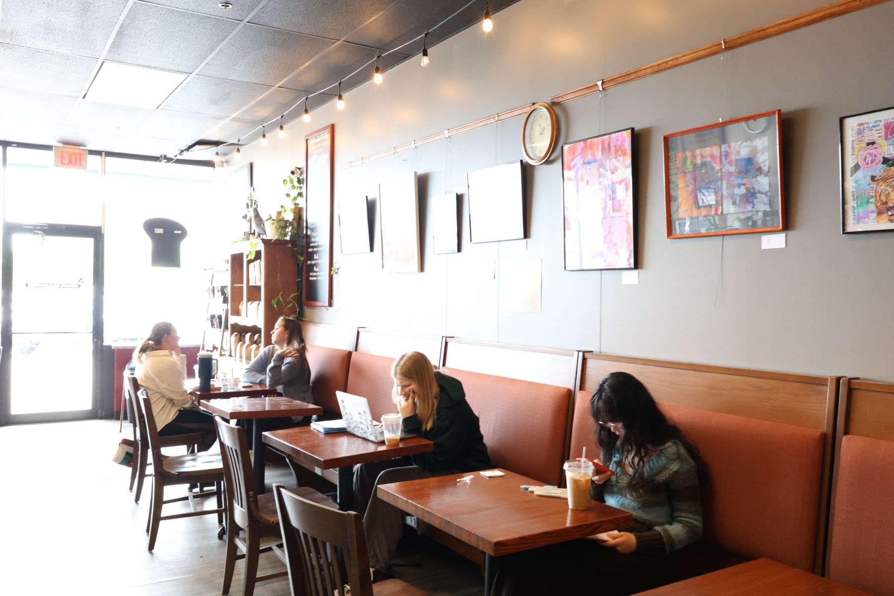 An interior view of J&S Coffee, a student favorite study spot in Lawrence Kansas.