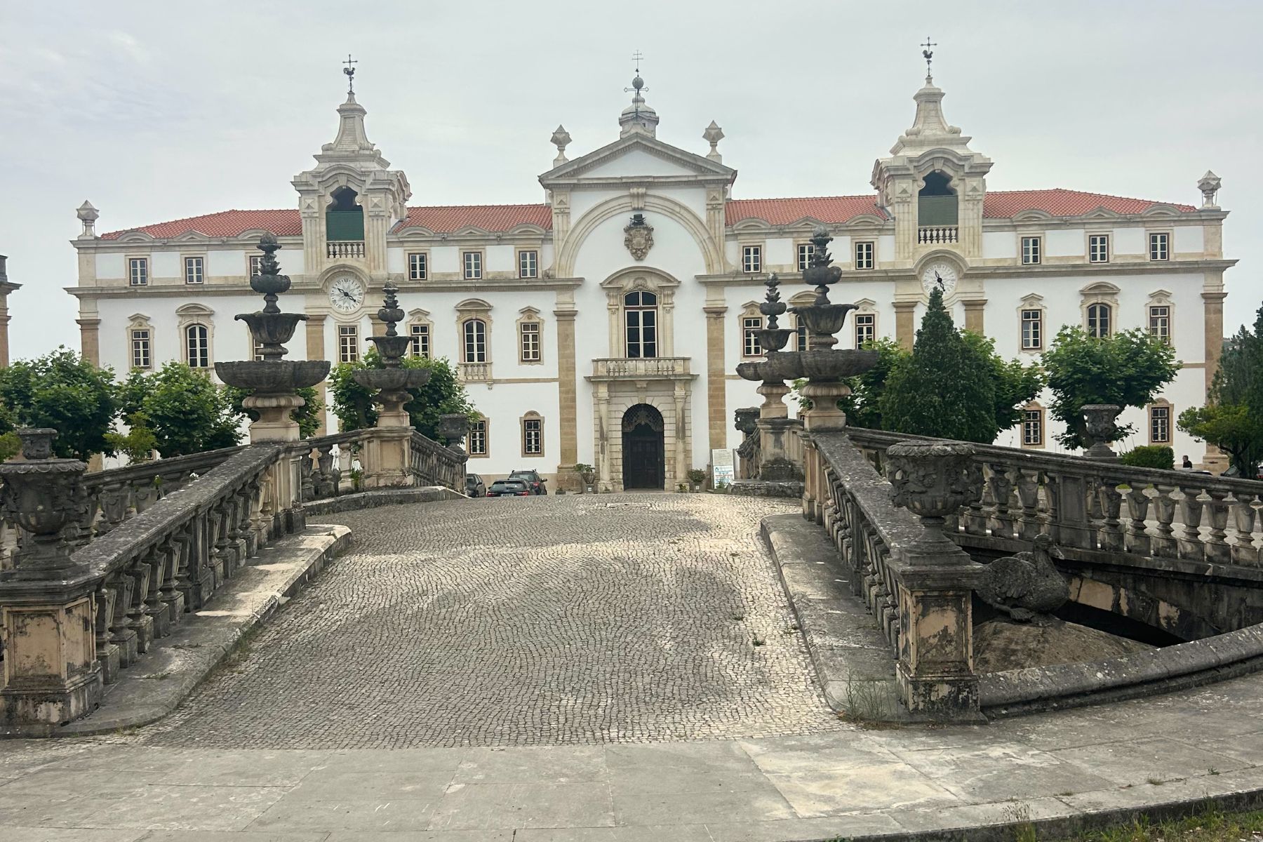 A college campus building in Portugal as part of a University of Kansas nursing study abroad program.