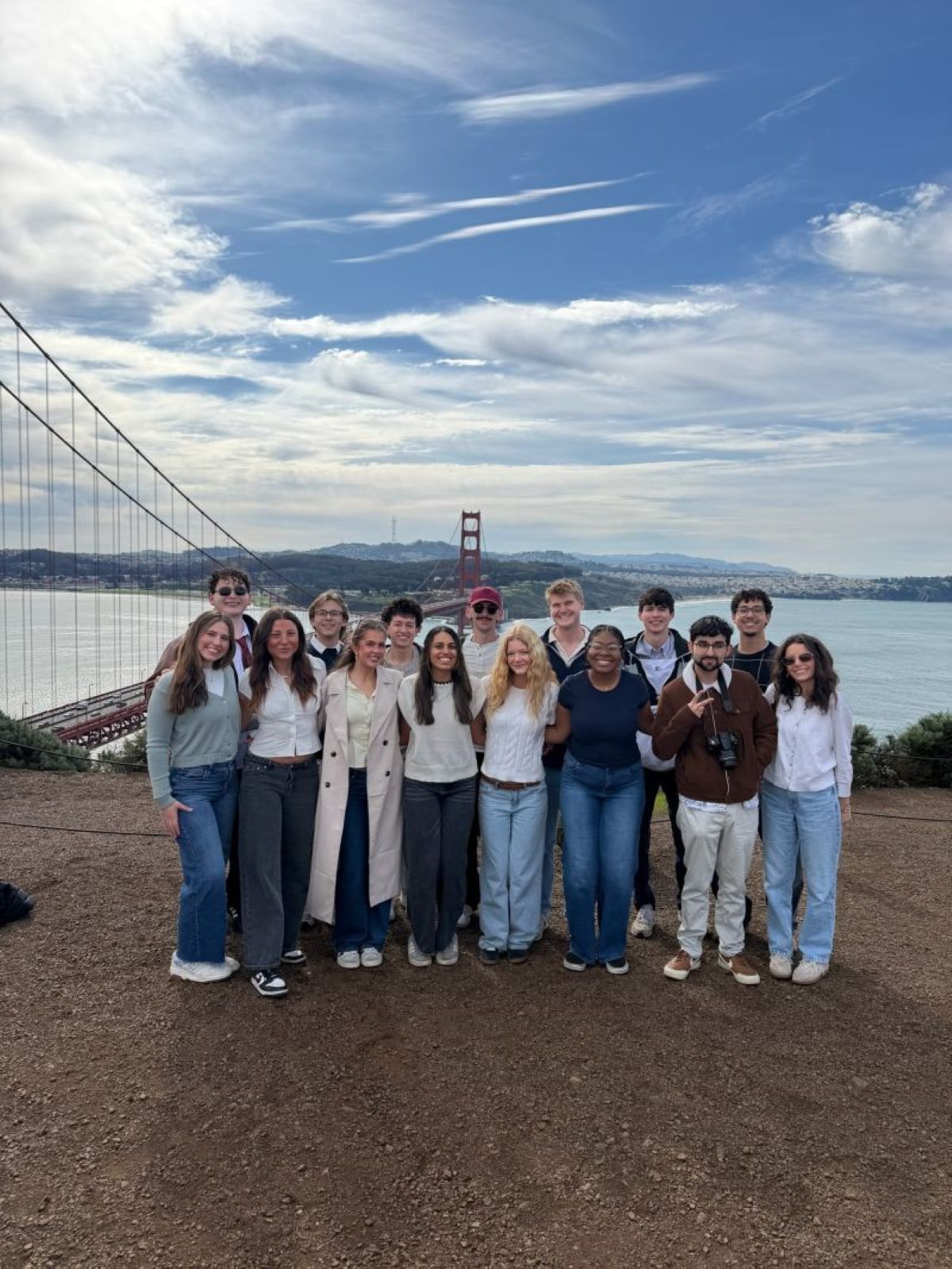 University of Kansas marketing club students pose for a group photo in San Francisco.